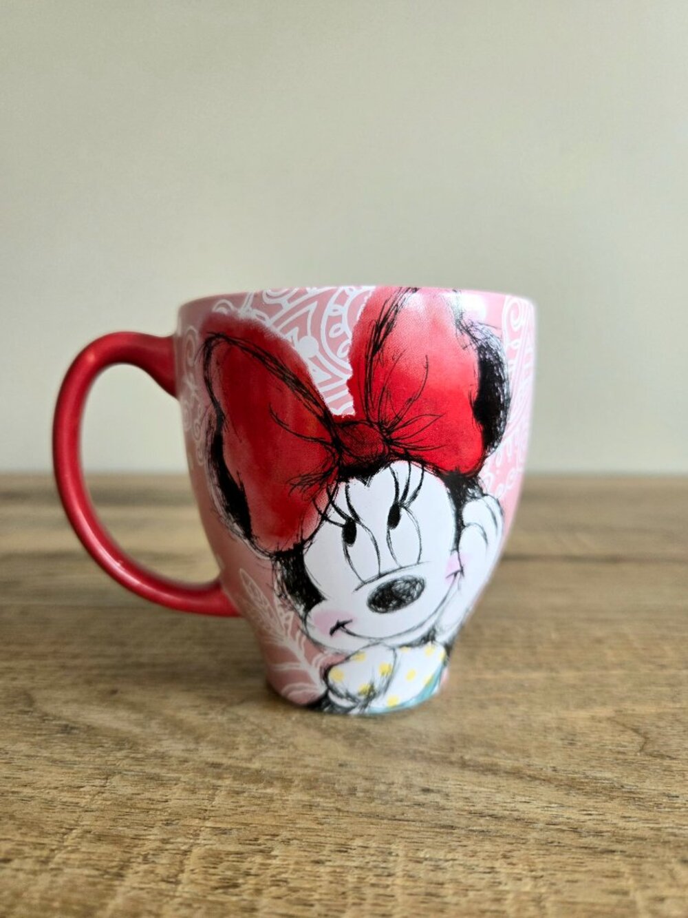 Disney Minnie Mouse Coffee Tea Red Pink Mug
